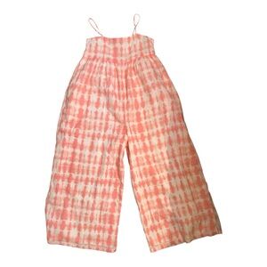 NWT Janie and Jack Hot Pink and White Tie-Dye Jumpsuit